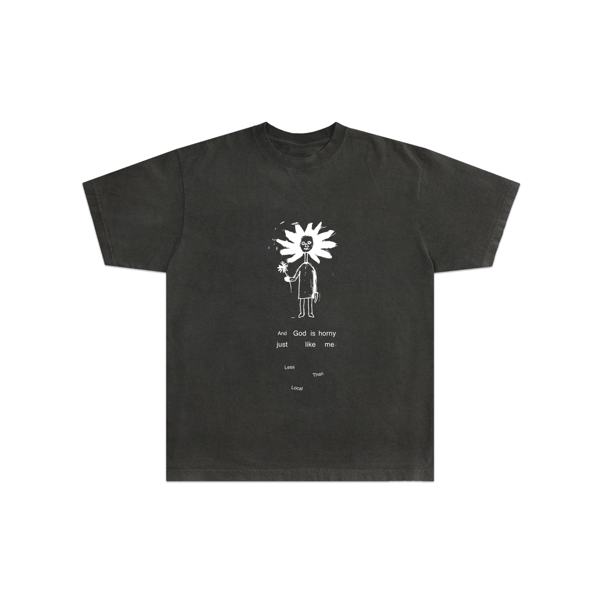 God is Horny T-shirt (Charcoal) — View 1